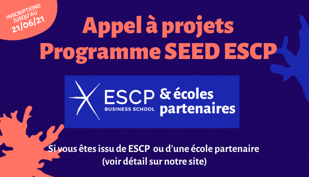Blue Factory ESCP lance son appel à projets SEED ESCP 2021