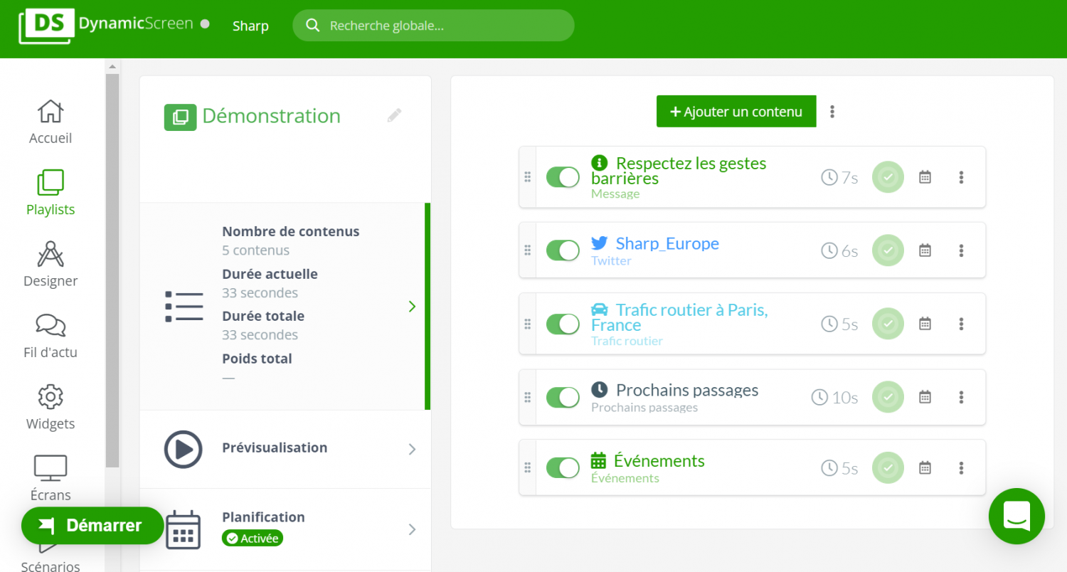 DynamicScreen et Sharp propose une offre clef en main de communication interne