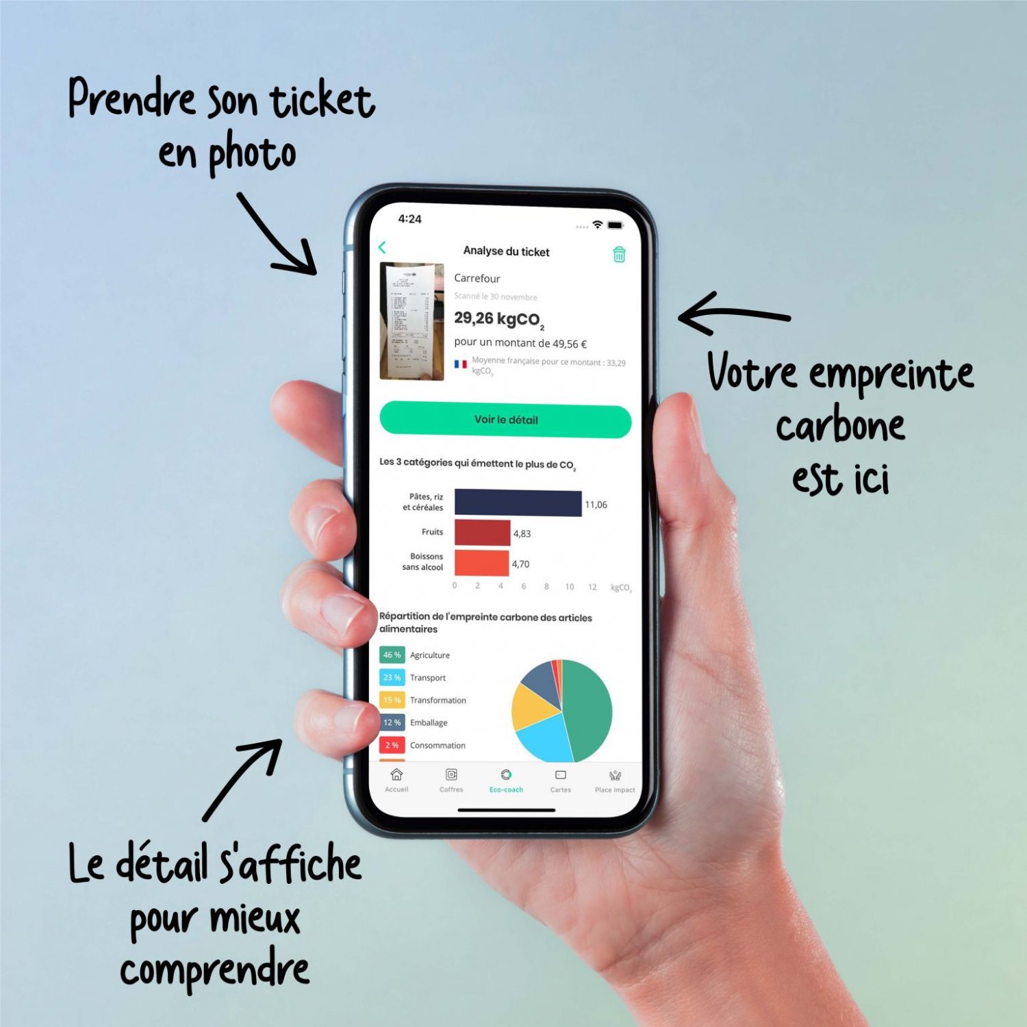 OnlyOne estime votre empreinte carbone en analysant votre ticket de caisse