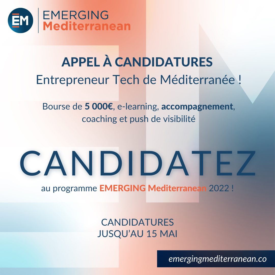 EMERGING Mediterranean lance un appel à startups Tech for Good