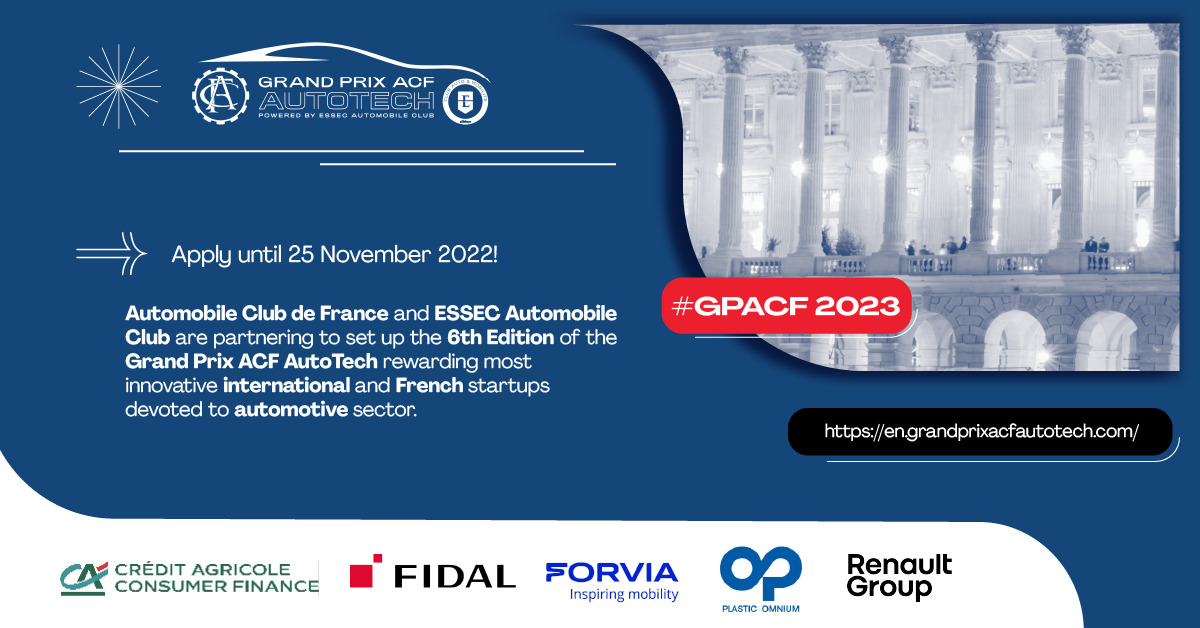 Ouverture des candidatures au GRAND PRIX ACF AUTOTECH