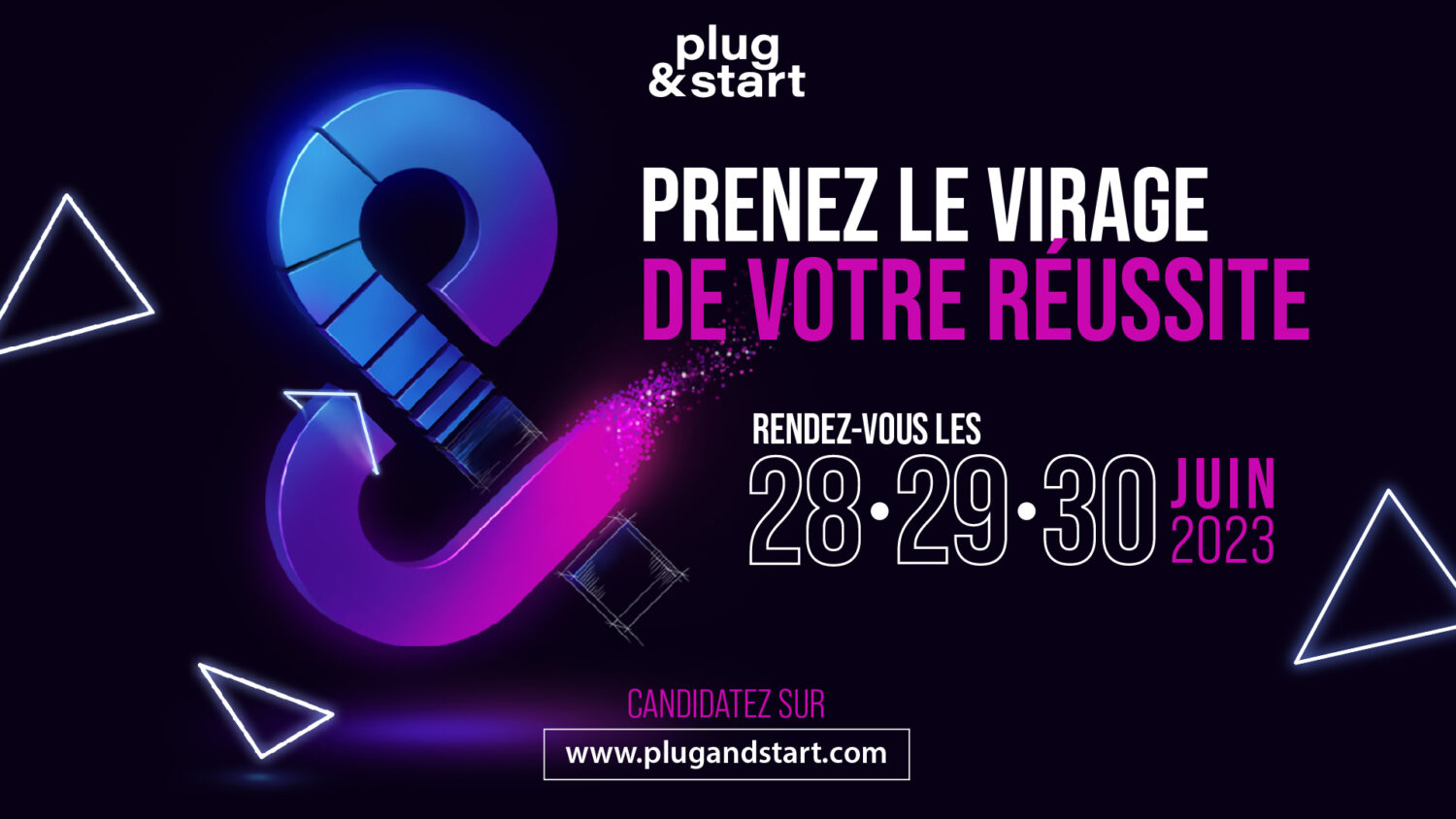 Logo de la startup Plug&Start le challenge pour créer sa startup revient pour sa 28ème édition