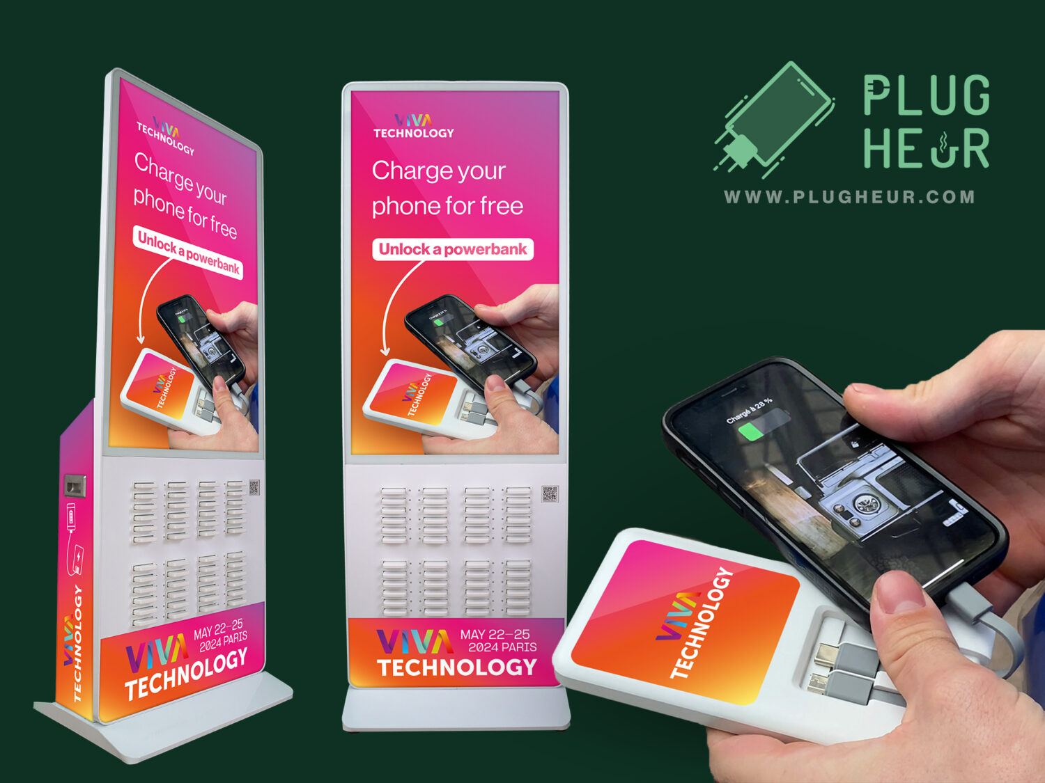 Plug’Heur met a disposition ses batteries portables aux visiteurs de VivaTech