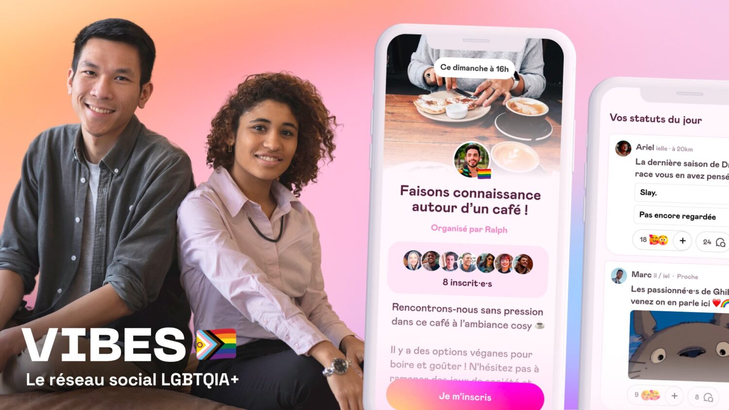 Illustration de la news VIBES, la safe place des rencontres LGBTQ+