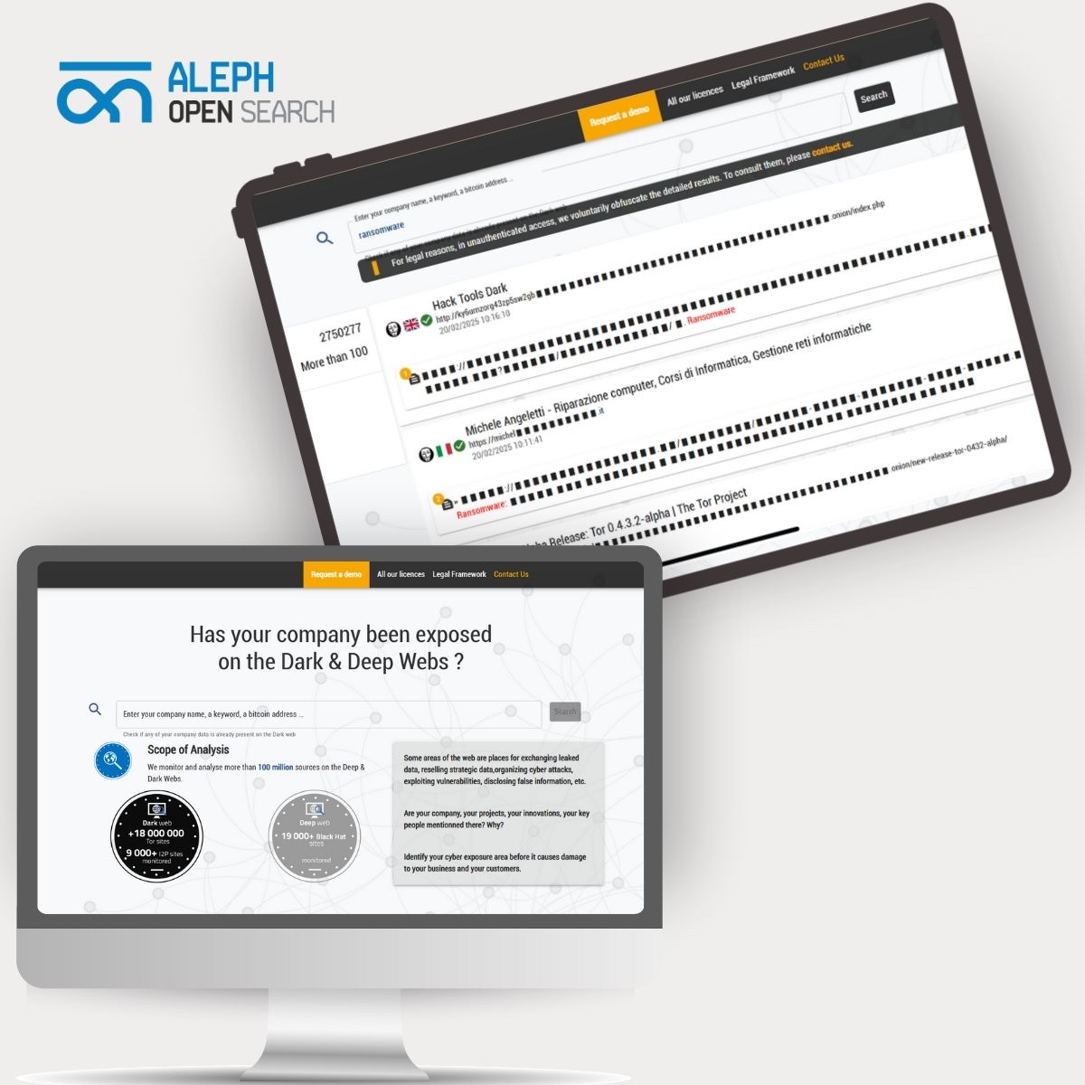 Illustration de la news La CyberTech Aleph présente Aleph Open Search son moteur de recherche du Dark Net Made in France