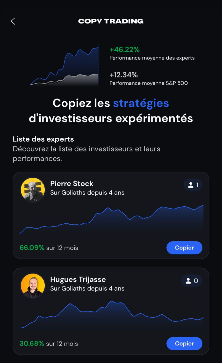 Goliaths.io lance Copy Invest pour un investissement simplifié