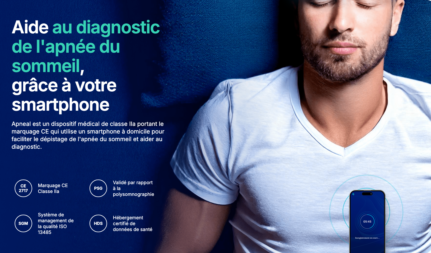APNEAL obtient le marquage CE IIa pour son diagnostic de l’apnée du sommeil par smartphone